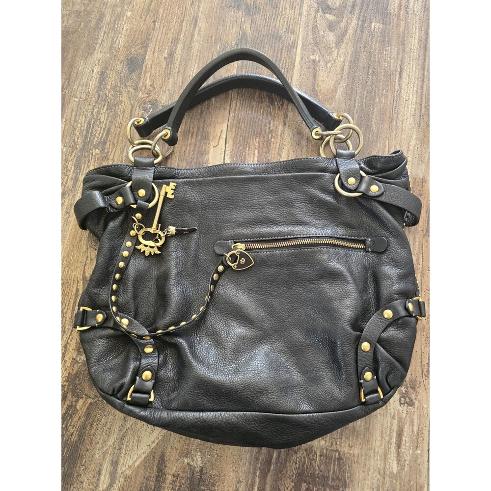 JUICY COUTURE Y2K Vintage P&G Large Leather Padlock Hobo Shoulder Bag